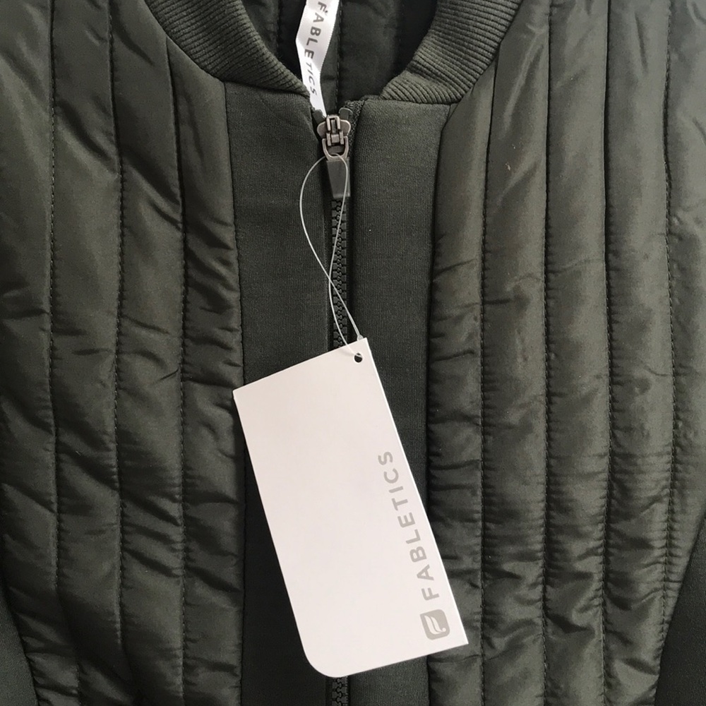 Fabletics XS olive green activewear jacket.